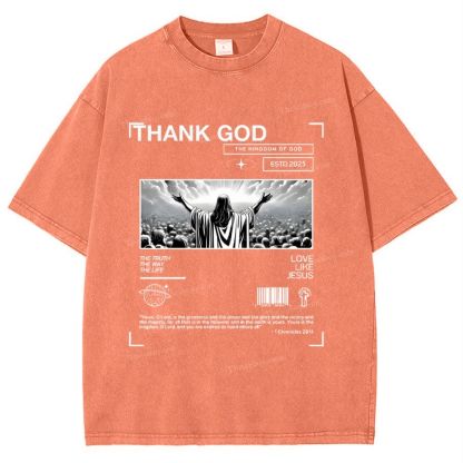 Thank God Snowflake Vintage Washed T-Shirt