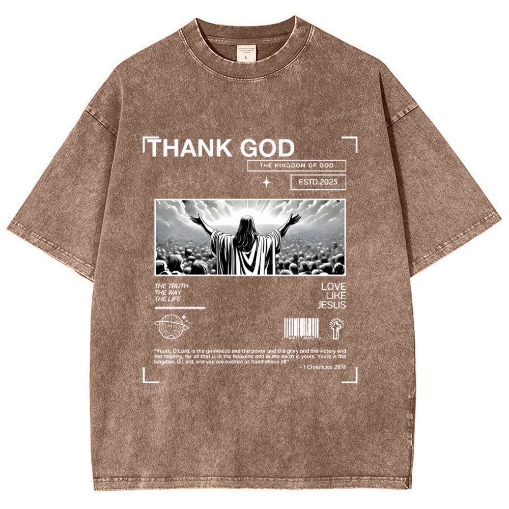Thank God Snowflake Vintage Washed T-Shirt
