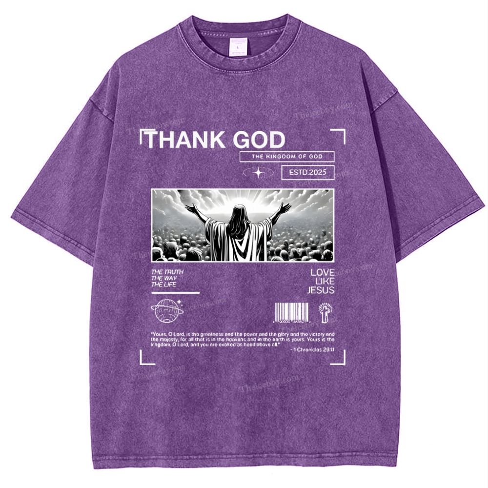 Thank God Snowflake Vintage Washed T-Shirt