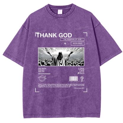 Thank God Snowflake Vintage Washed T-Shirt