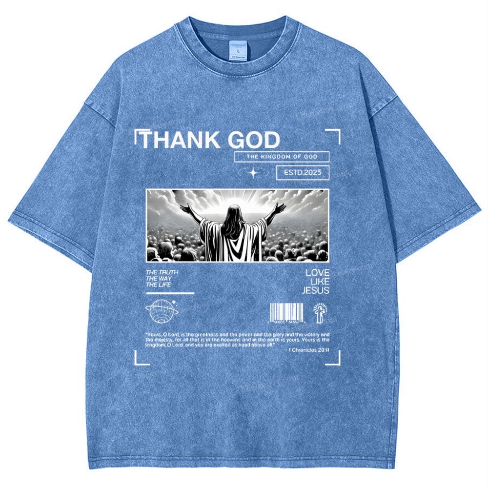 Thank God Snowflake Vintage Washed T-Shirt