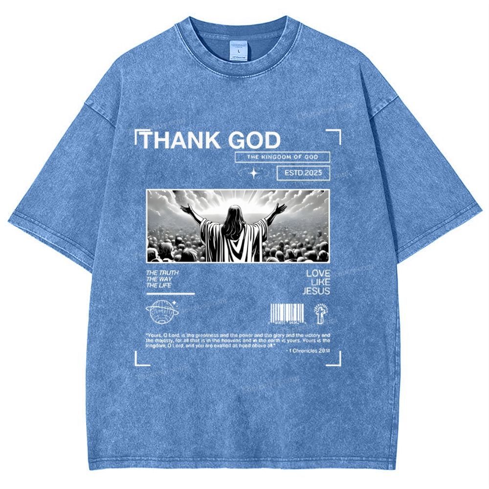 Thank God Snowflake Vintage Washed T-Shirt