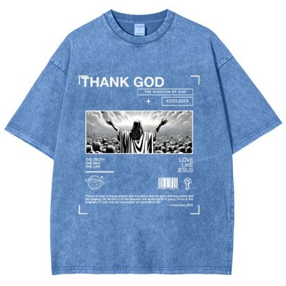 Thank God Snowflake Vintage Washed T-Shirt