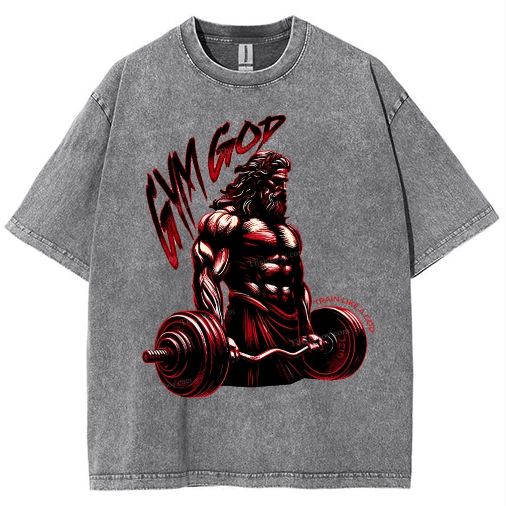 GYM GOD Snowflake Vintage Washed T-Shirt
