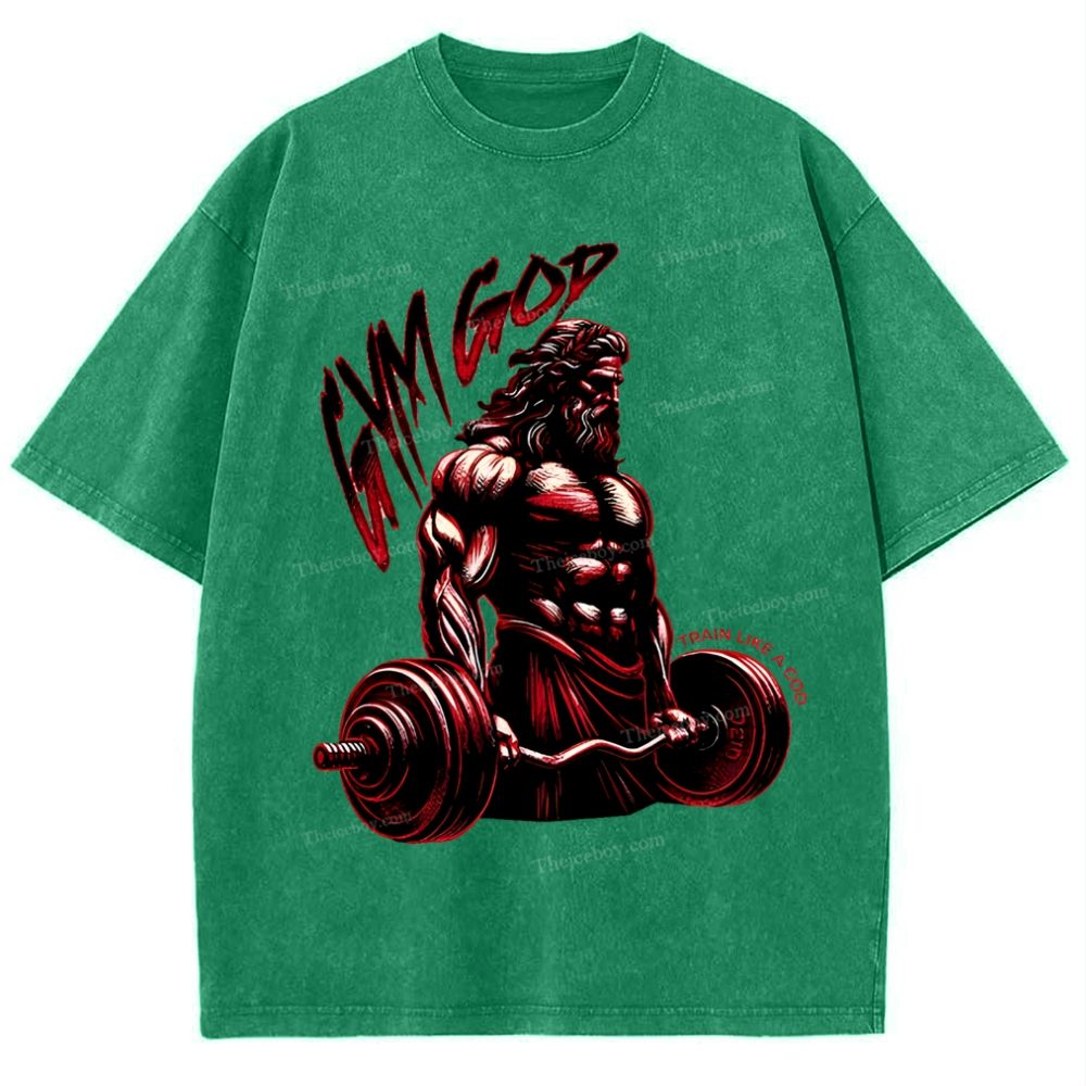 GYM GOD Snowflake Vintage Washed T-Shirt