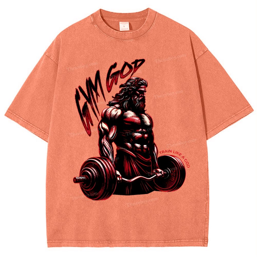 GYM GOD Snowflake Vintage Washed T-Shirt