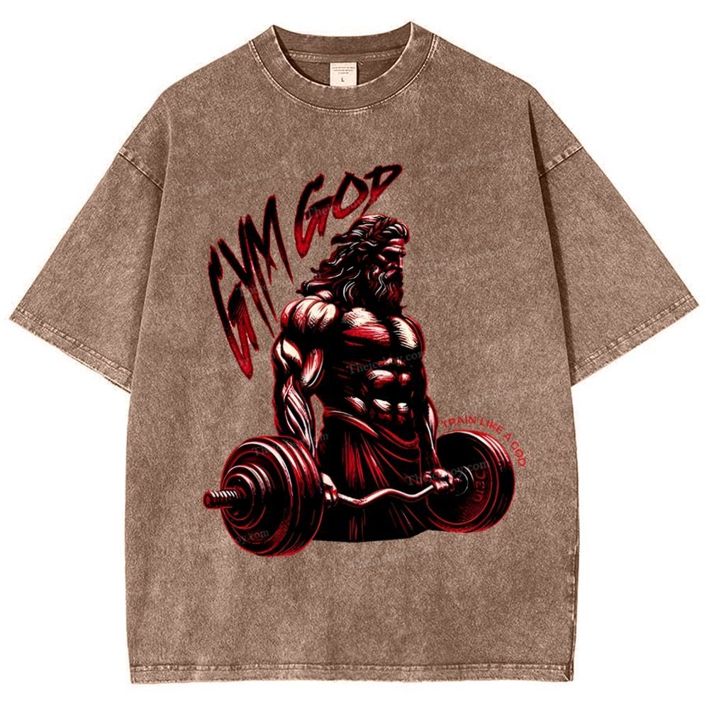 GYM GOD Snowflake Vintage Washed T-Shirt