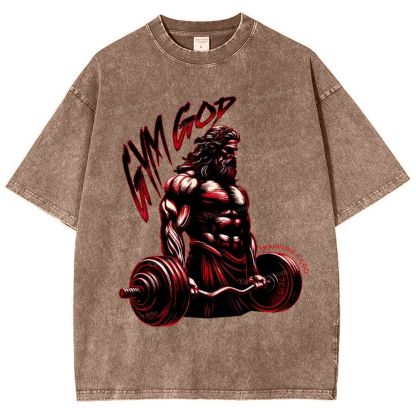 GYM GOD Snowflake Vintage Washed T-Shirt