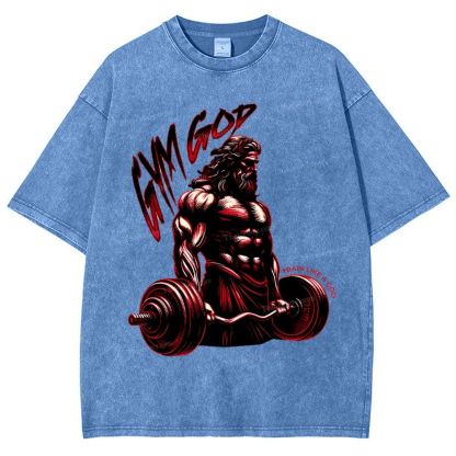 GYM GOD Snowflake Vintage Washed T-Shirt