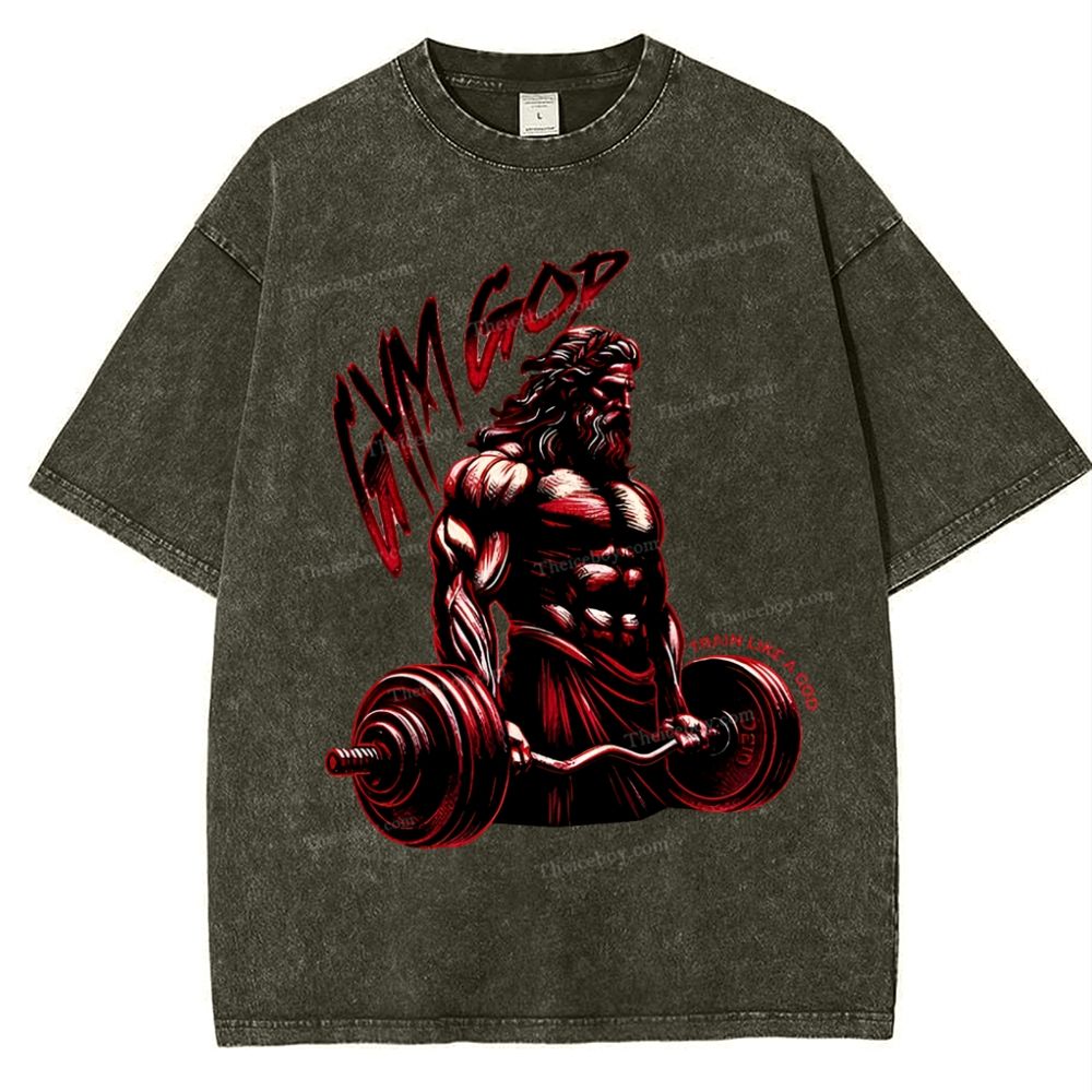 GYM GOD Snowflake Vintage Washed T-Shirt