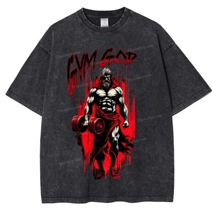 GYM GOD Snowflake Vintage Washed T-Shirt