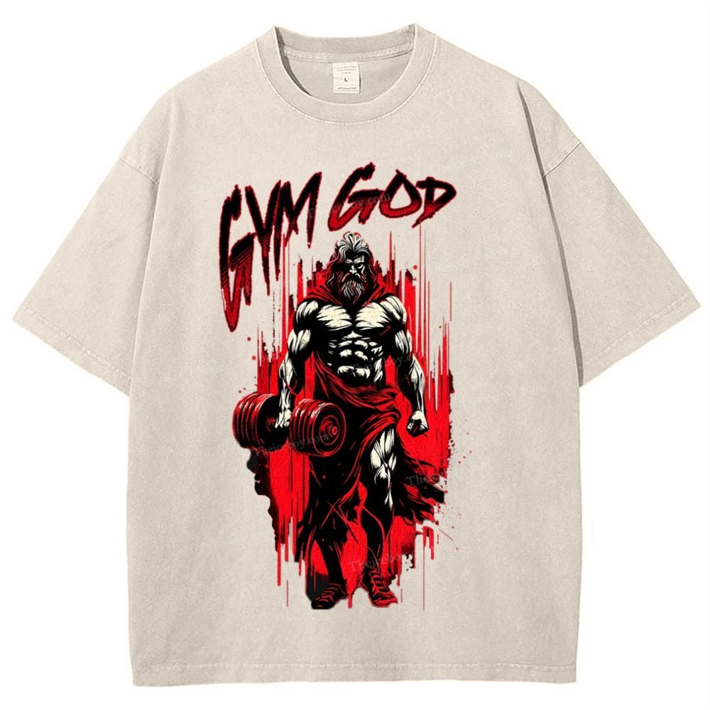 GYM GOD Snowflake Vintage Washed T-Shirt