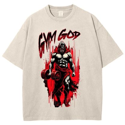 GYM GOD Snowflake Vintage Washed T-Shirt