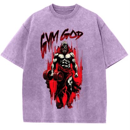 GYM GOD Snowflake Vintage Washed T-Shirt