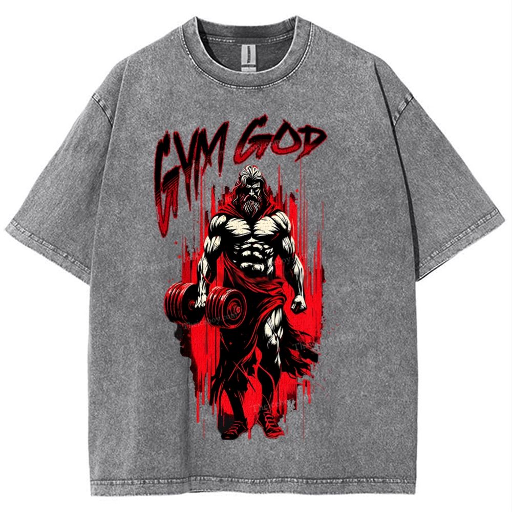 GYM GOD Snowflake Vintage Washed T-Shirt