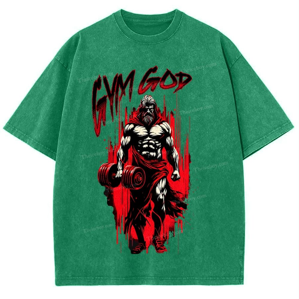 GYM GOD Snowflake Vintage Washed T-Shirt