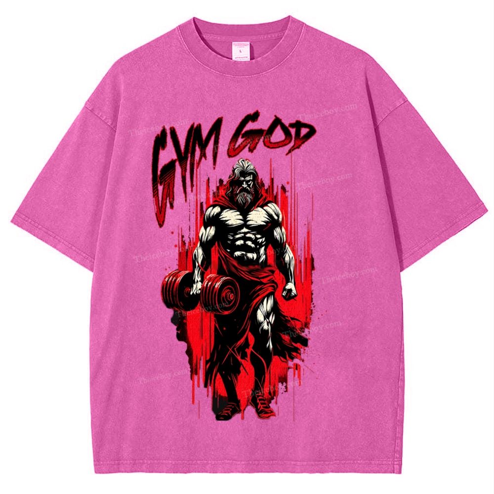 GYM GOD Snowflake Vintage Washed T-Shirt