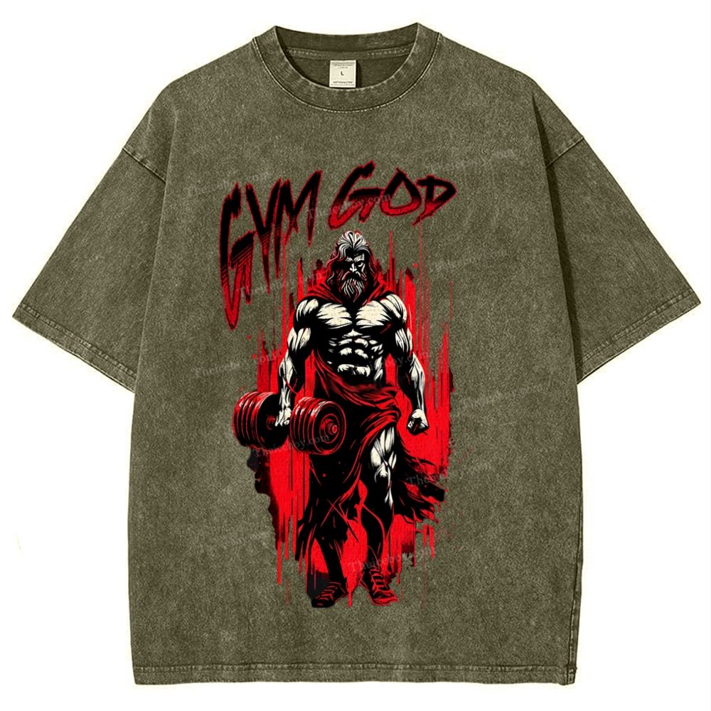 GYM GOD Snowflake Vintage Washed T-Shirt