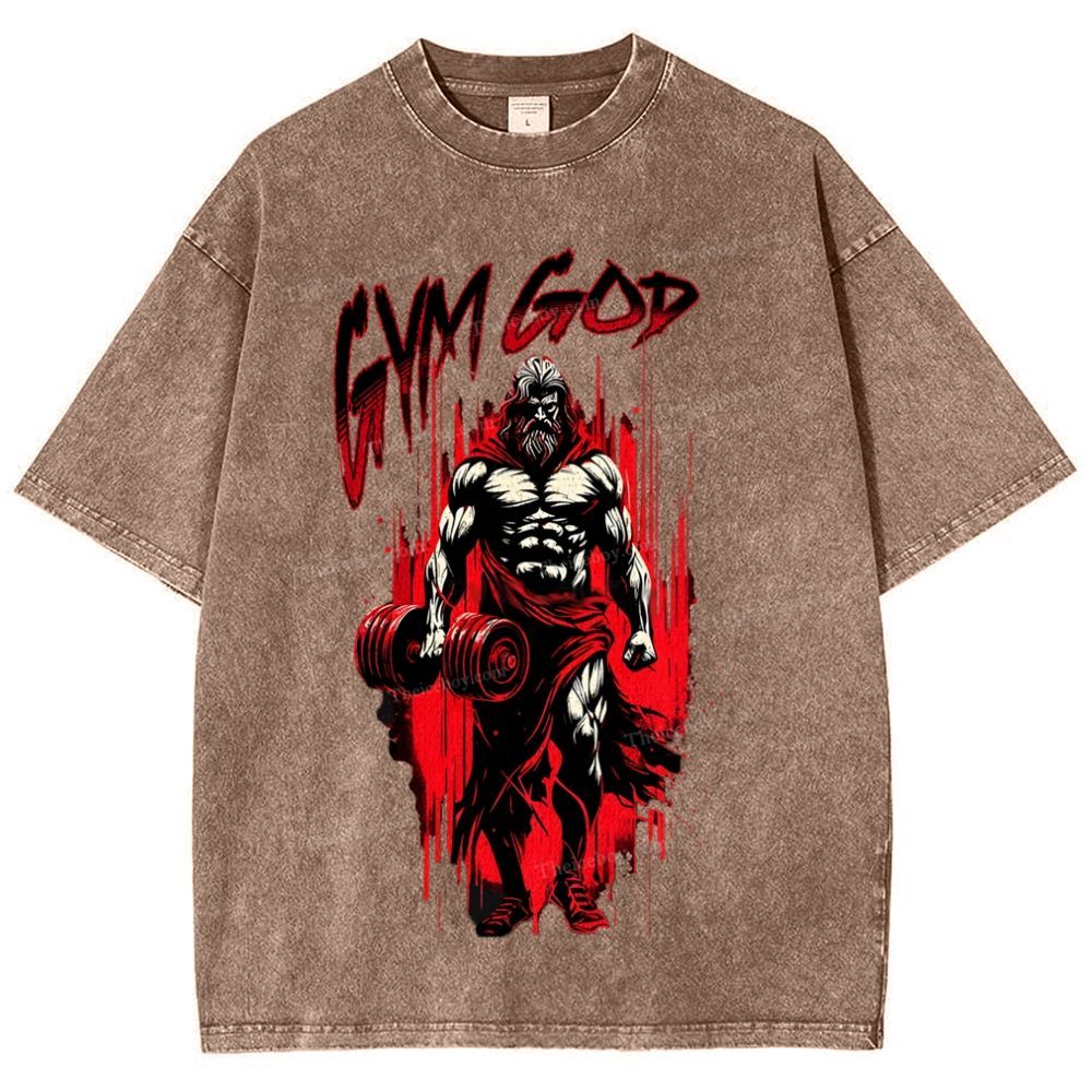 GYM GOD Snowflake Vintage Washed T-Shirt