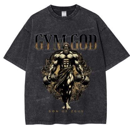 GYM GOD JESUS Snowflake Vintage Washed T-Shirt