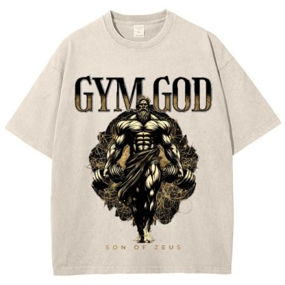 GYM GOD JESUS Snowflake Vintage Washed T-Shirt
