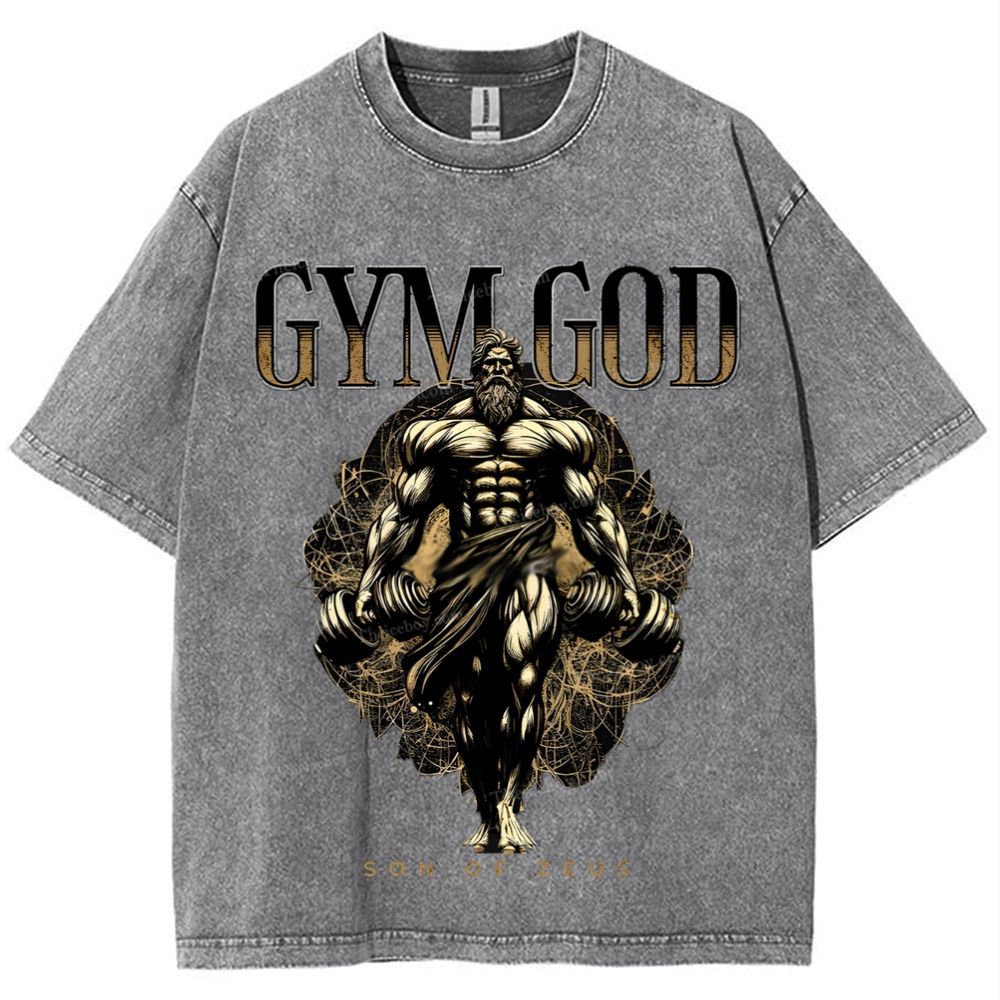 GYM GOD JESUS Snowflake Vintage Washed T-Shirt