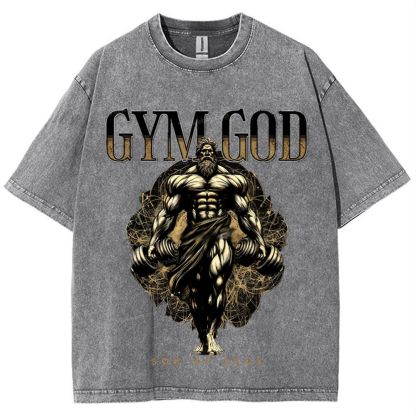 GYM GOD JESUS Snowflake Vintage Washed T-Shirt