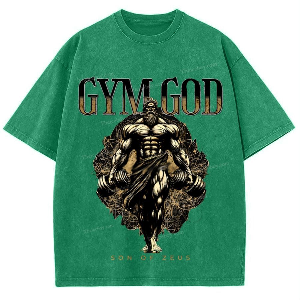 GYM GOD JESUS Snowflake Vintage Washed T-Shirt