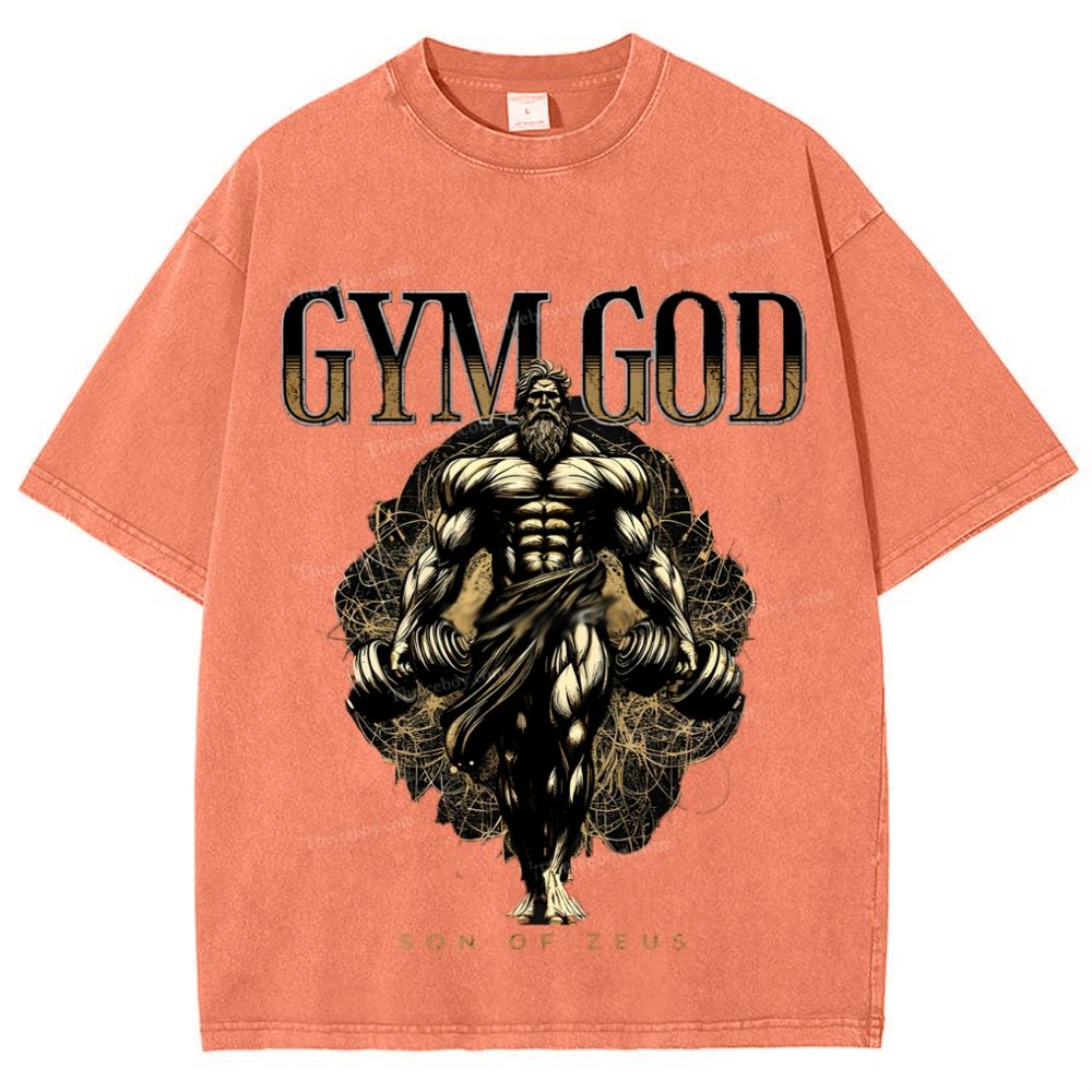 GYM GOD JESUS Snowflake Vintage Washed T-Shirt