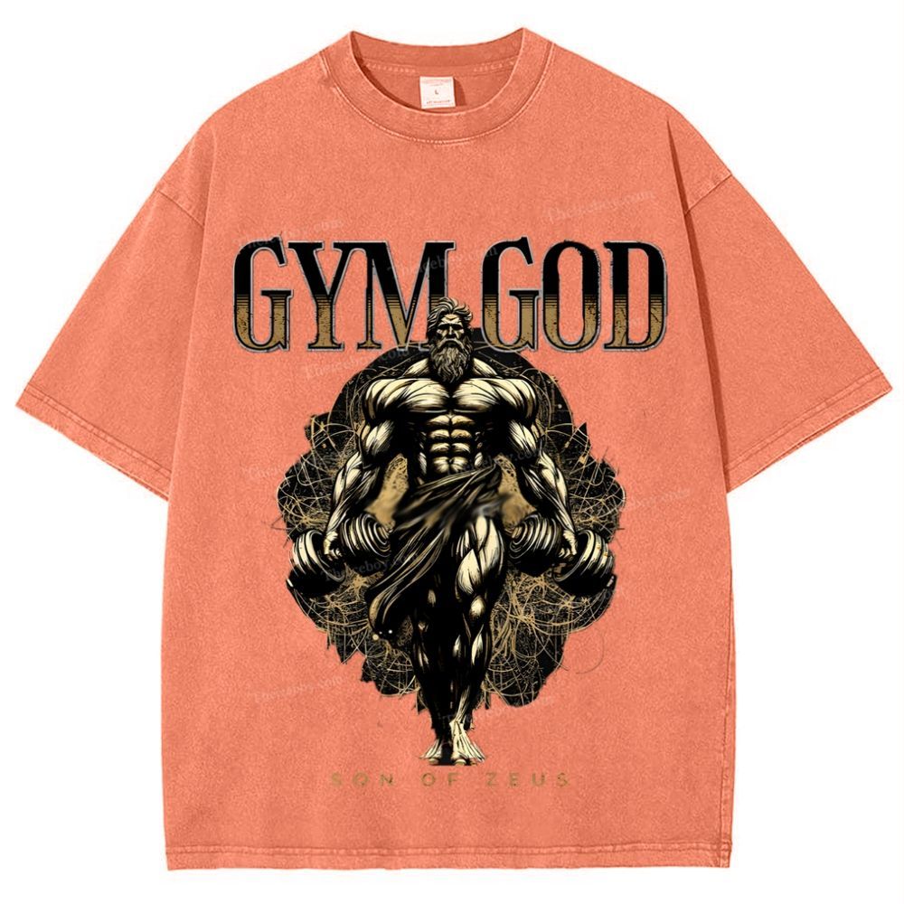 GYM GOD JESUS Snowflake Vintage Washed T-Shirt