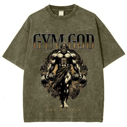 GYM GOD JESUS Snowflake Vintage Washed T-Shirt