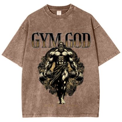 GYM GOD JESUS Snowflake Vintage Washed T-Shirt