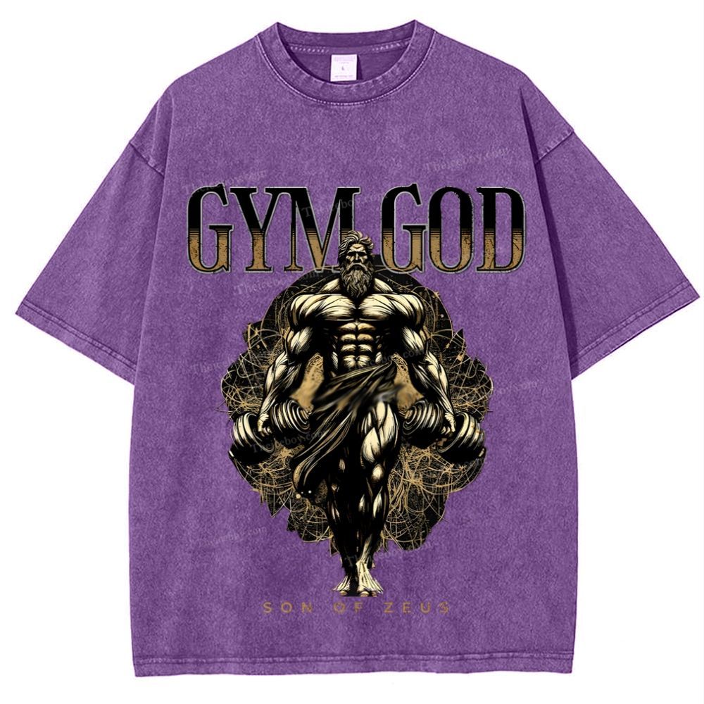 GYM GOD JESUS Snowflake Vintage Washed T-Shirt