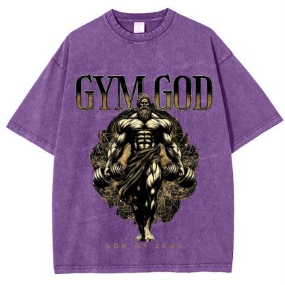 GYM GOD JESUS Snowflake Vintage Washed T-Shirt