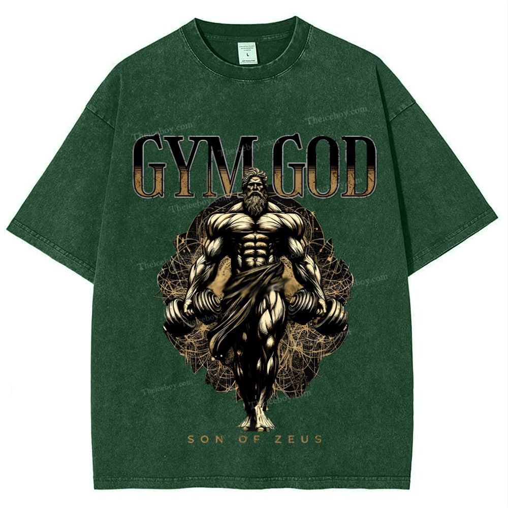 GYM GOD JESUS Snowflake Vintage Washed T-Shirt