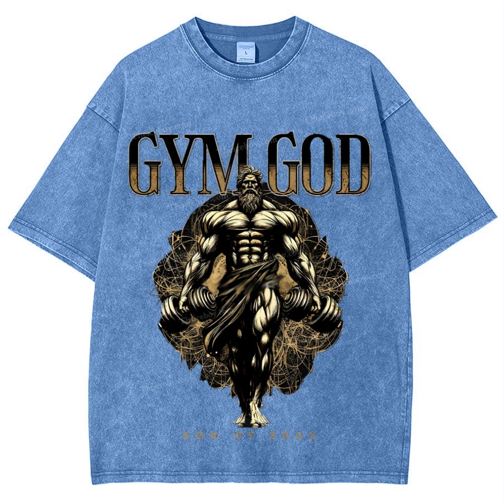 GYM GOD JESUS Snowflake Vintage Washed T-Shirt