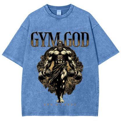 GYM GOD JESUS Snowflake Vintage Washed T-Shirt