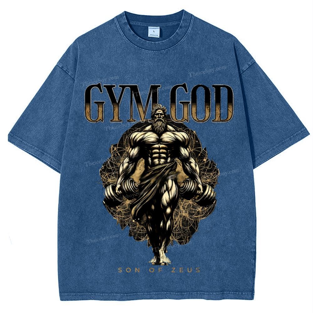 GYM GOD JESUS Snowflake Vintage Washed T-Shirt