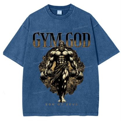 GYM GOD JESUS Snowflake Vintage Washed T-Shirt