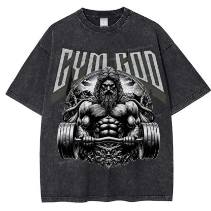 GYM GOD JESUS Snowflake Vintage Washed T-Shirt