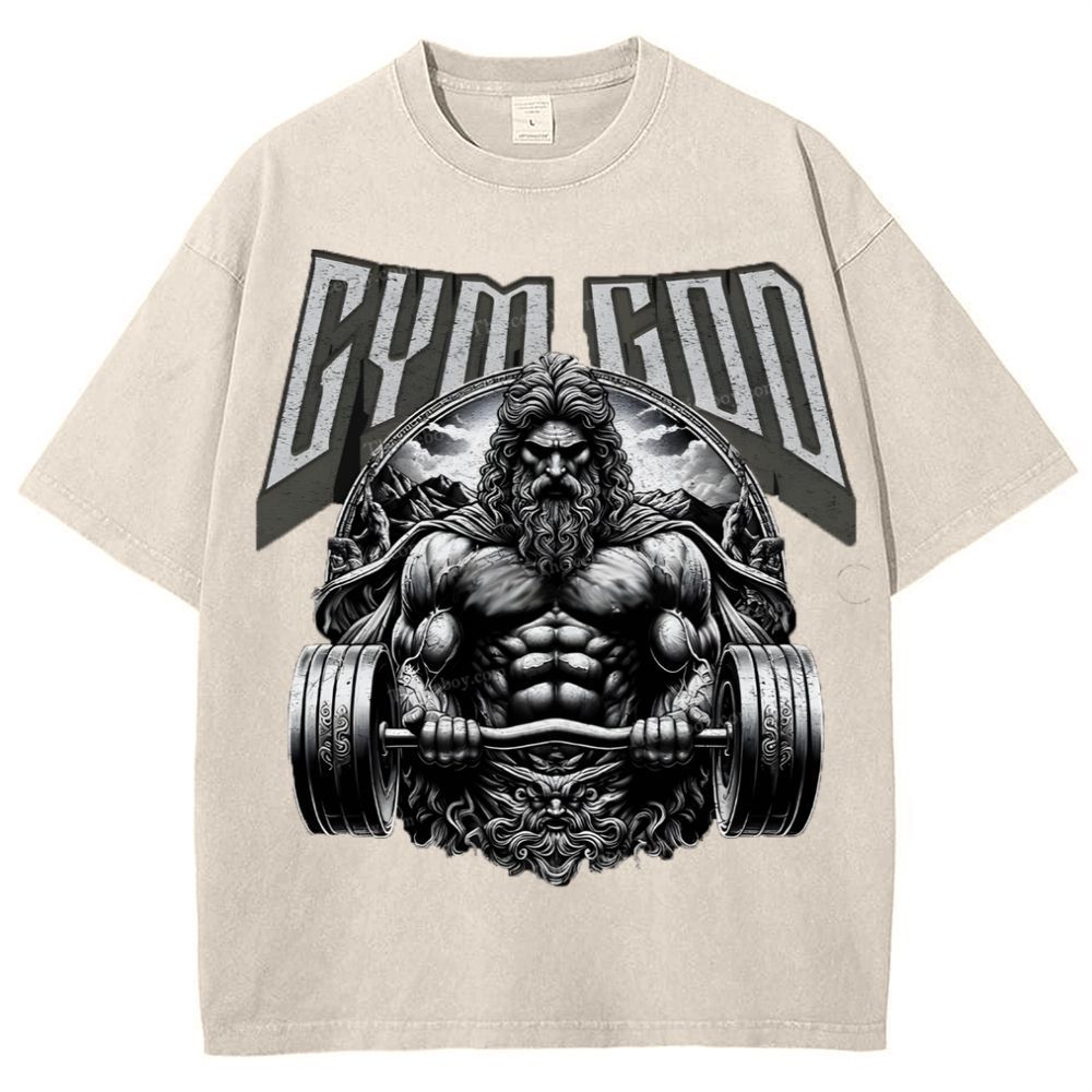 GYM GOD JESUS Snowflake Vintage Washed T-Shirt