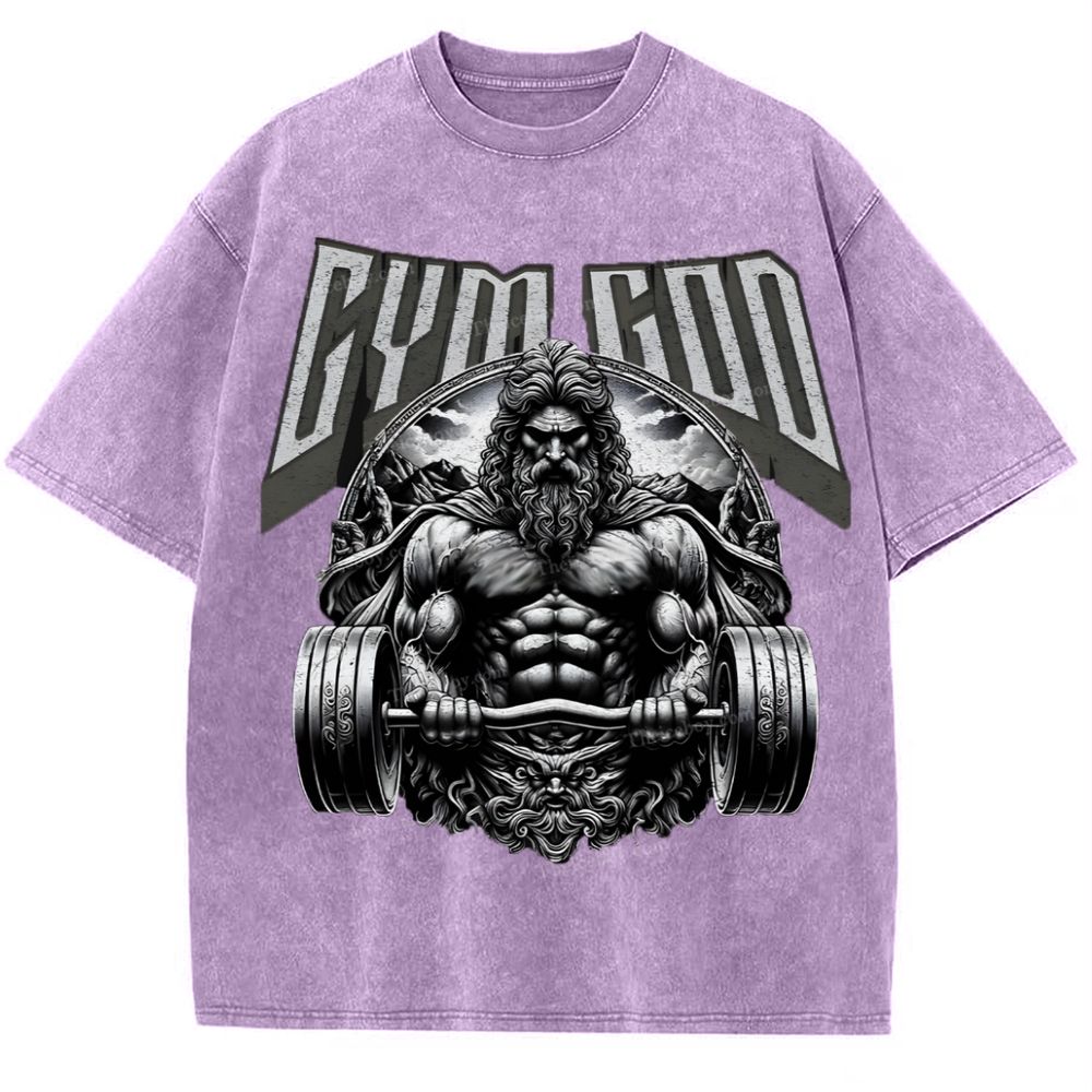 GYM GOD JESUS Snowflake Vintage Washed T-Shirt