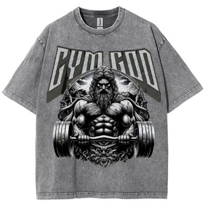 GYM GOD JESUS Snowflake Vintage Washed T-Shirt