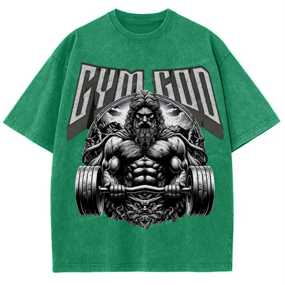 GYM GOD JESUS Snowflake Vintage Washed T-Shirt