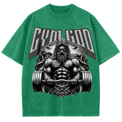 GYM GOD JESUS Snowflake Vintage Washed T-Shirt