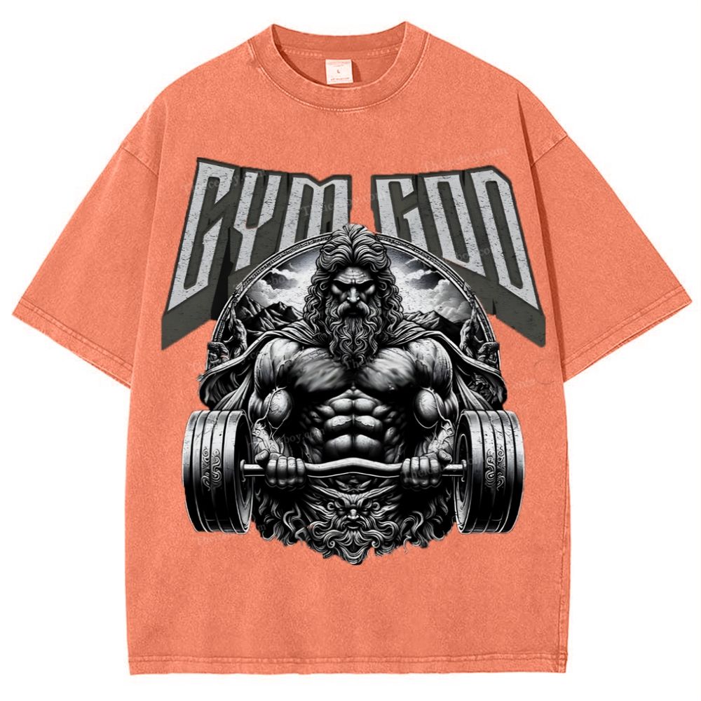 GYM GOD JESUS Snowflake Vintage Washed T-Shirt