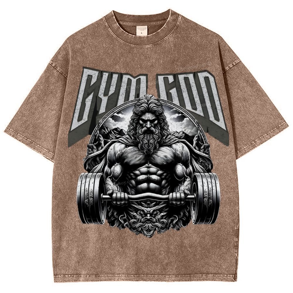 GYM GOD JESUS Snowflake Vintage Washed T-Shirt