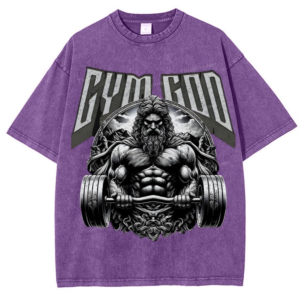 GYM GOD JESUS Snowflake Vintage Washed T-Shirt