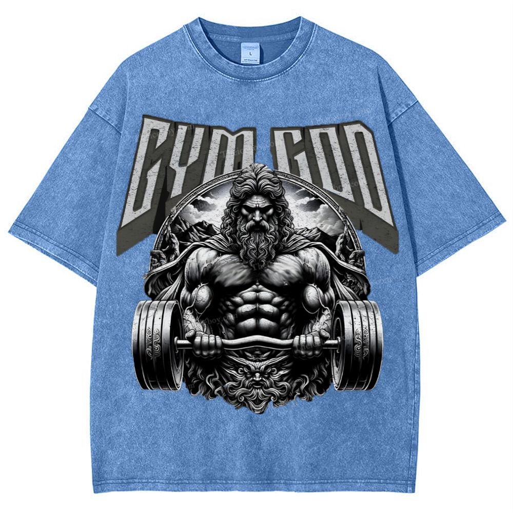 GYM GOD JESUS Snowflake Vintage Washed T-Shirt