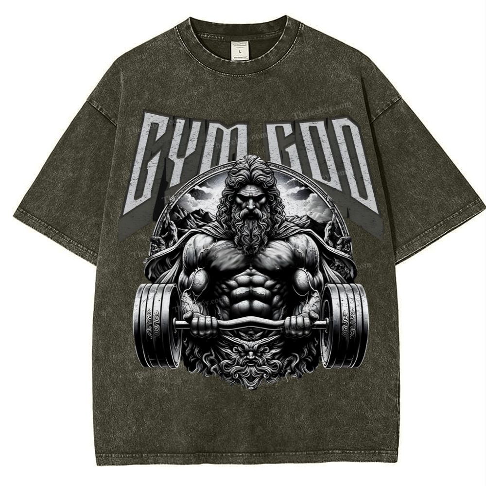 GYM GOD JESUS Snowflake Vintage Washed T-Shirt